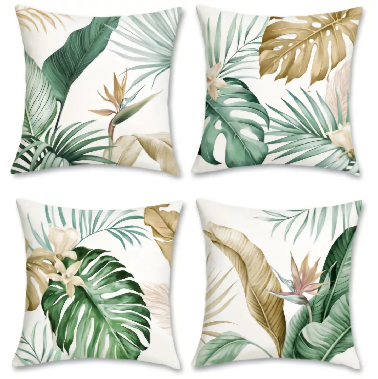 HOUSSES DE COUSSINS MONSTERA 45x45 CM • 4 PIÈCES