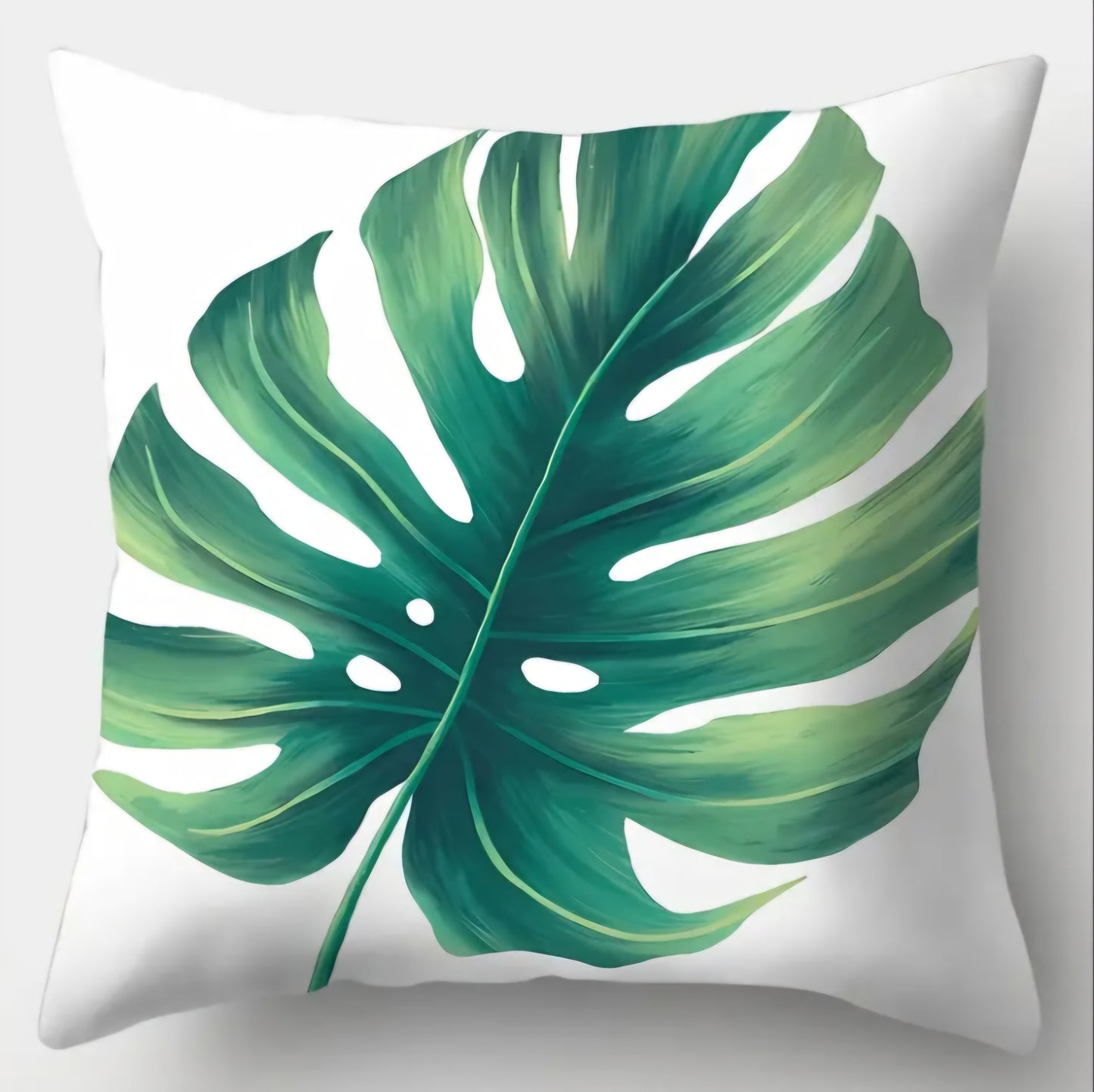 HOUSSES DE COUSSINS VERTES MONSTERA 45x45 • 4 PIÈCES