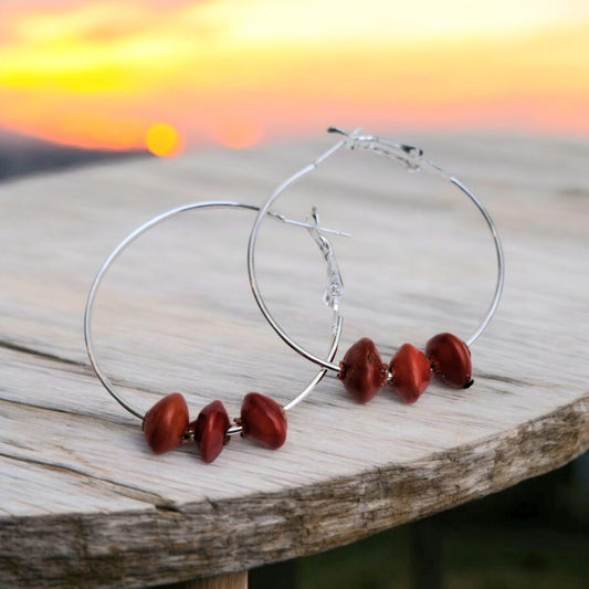 BOUCLES D'OREILLES GRAINES CRÉOLES ROZENN